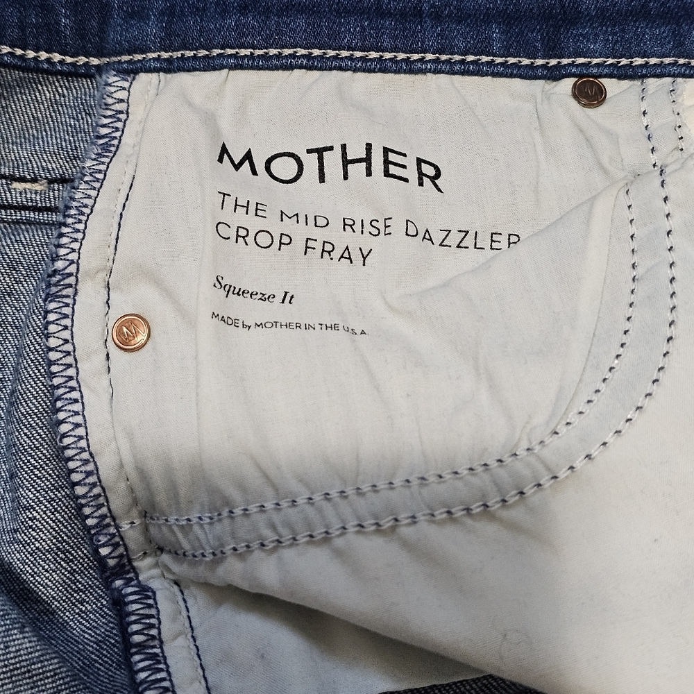 MOTHER The Mid Rise Dazzler Crop Fray ' Squeeze It ' Women's Jeans Size 26 - Picture 12 of 12